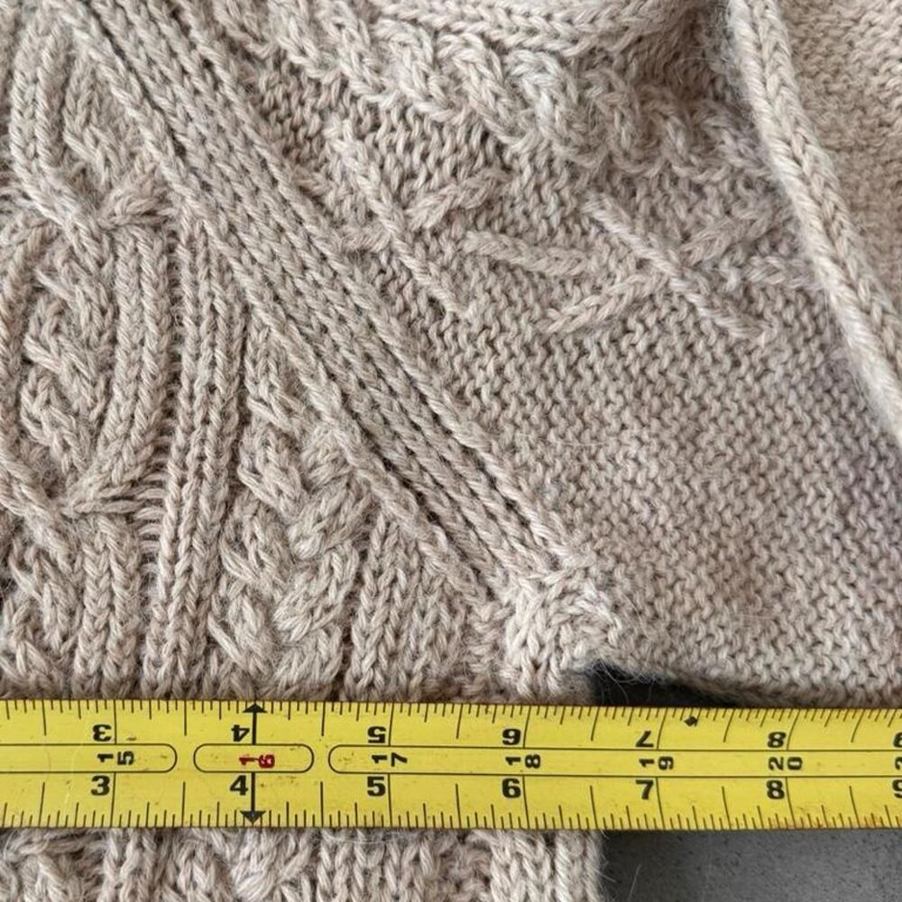 Vintage GB Harber & Son Cream Alpaca Cable Knit Sweater Women’s Small - Picture 7 of 8